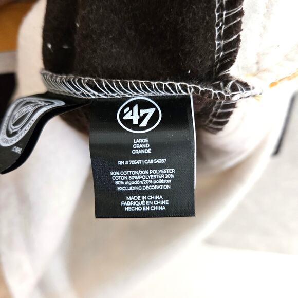 New Boston Bruins '47 Brand Centennial Early Years Script Lacer Hoodie Size L - Picture 9 of 13